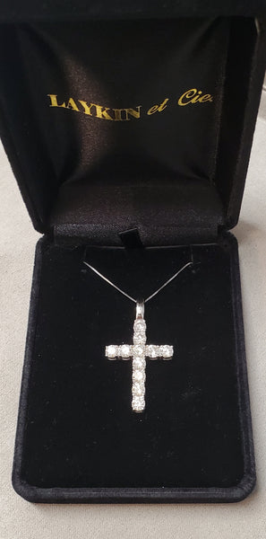 diamond and white gold cross