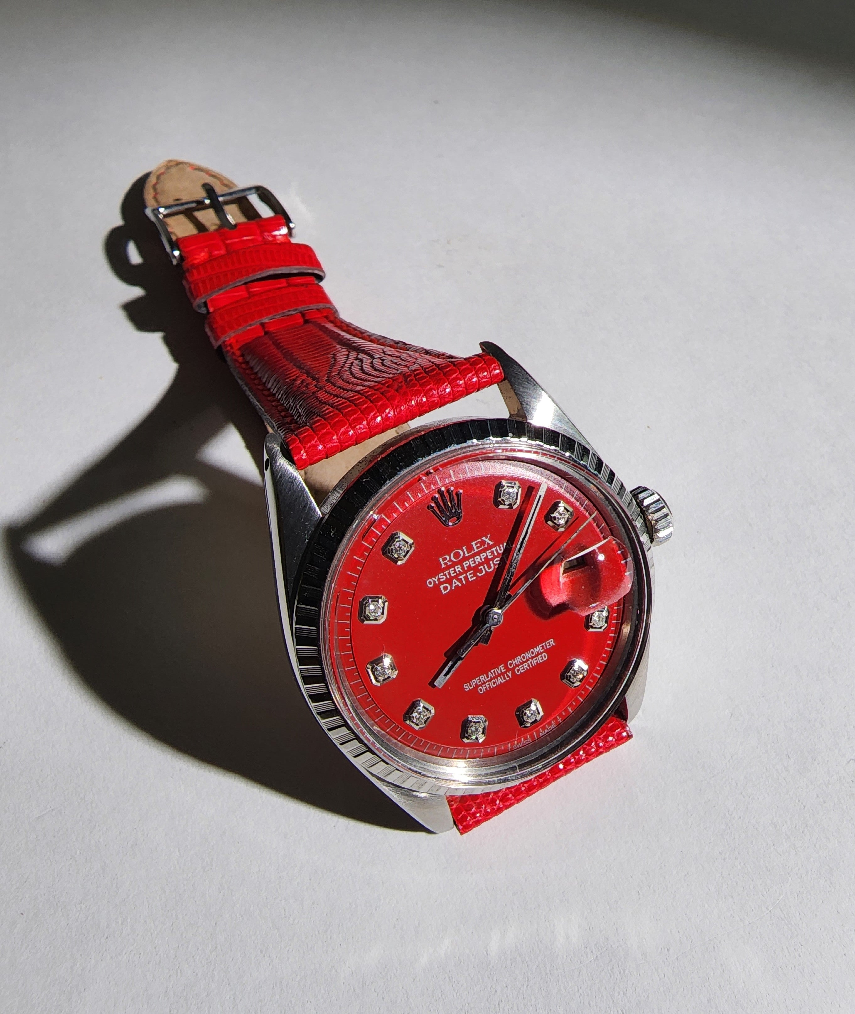 【美品】THE VINTAGE ROLEX LaykinRolexRedwithDiamondsCrop