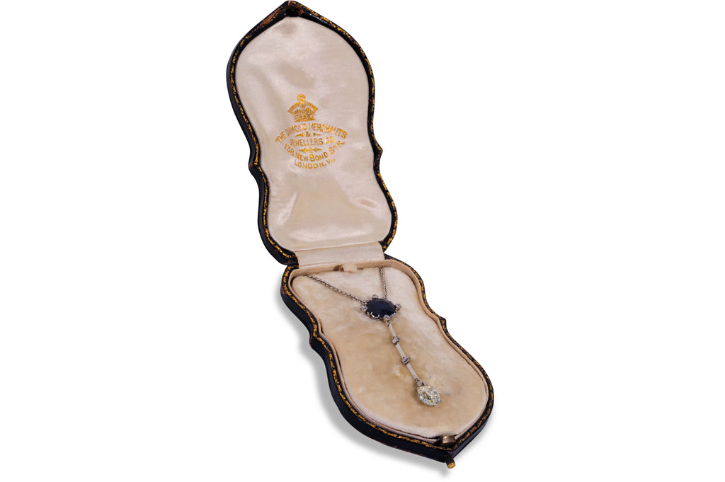 Victorian sapphire and diamond necklace in a fitted box Circa 1880