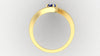 sapphire and 18 karat yellow gold bypass ring